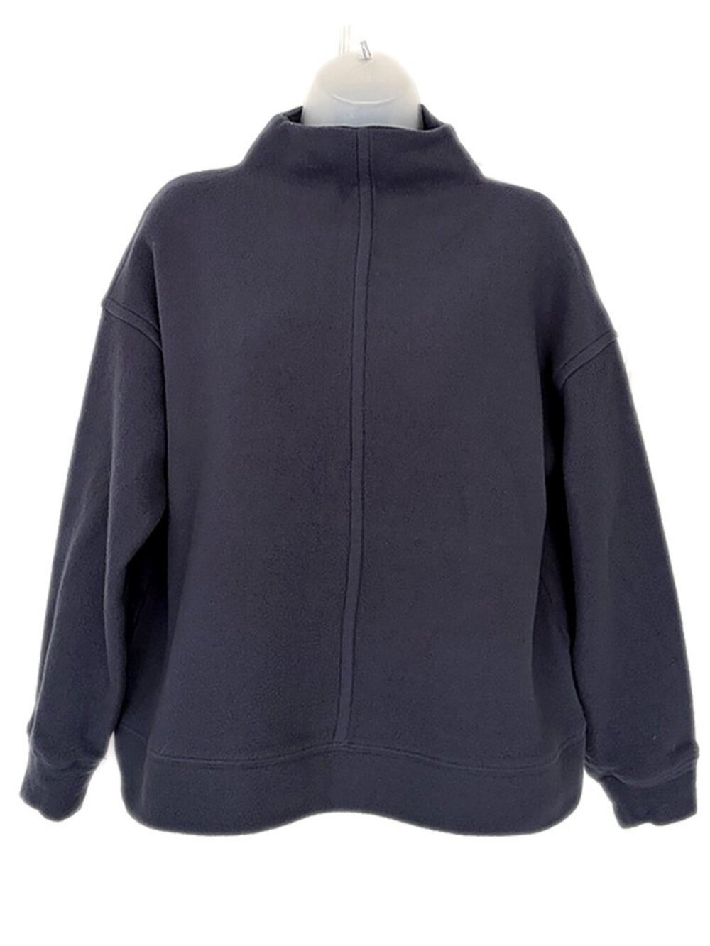 Haven Well Within Top Comfort Fleece Funnel Neck Pullover Sweater Blue size L